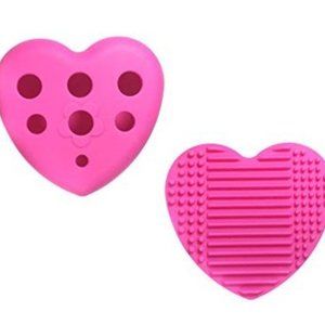 Makeup brush cleaning pad + Brush holder